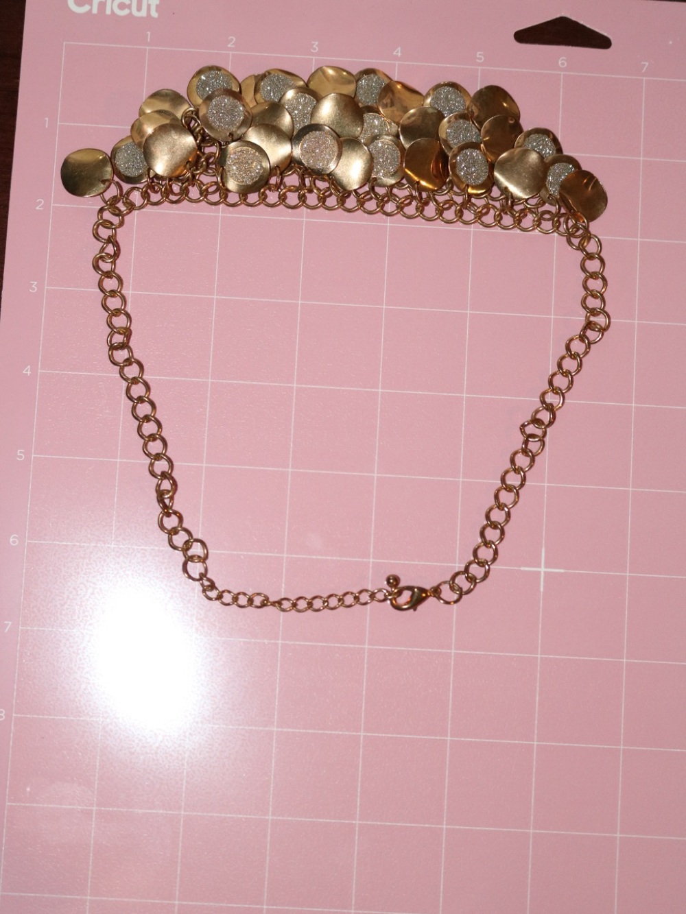 Gold Disc Cluster Chain Necklace - Gold